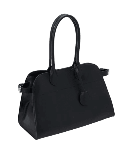 Bolsa Stachel Grande com Detalhes Metalizados Preto