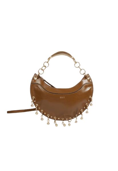 Bolsa Hobo Média Devina Couro Marrom