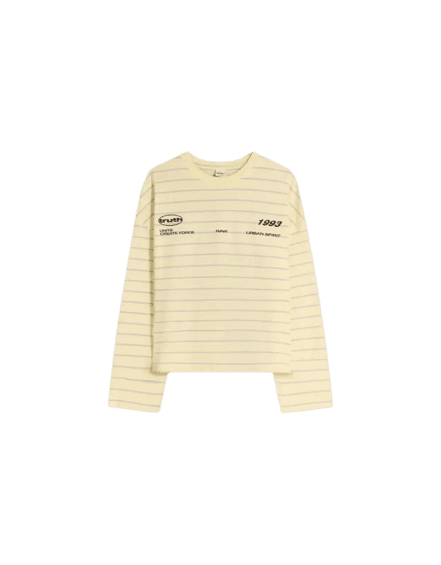 Camiseta de manga comprida oversize estampada