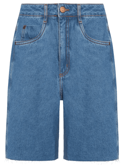 Bermuda Feminina Jeans Costura Deslocada Azul Dress To