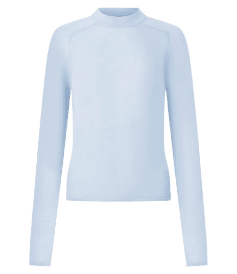 Blusa em Tricô com Golinha Alta e Transparência