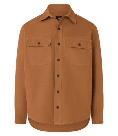 Camisa em Sarja com Botões e Bolsos