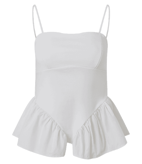 Blusa Peplum em Ponto Roma com Recortes e Alcinha
