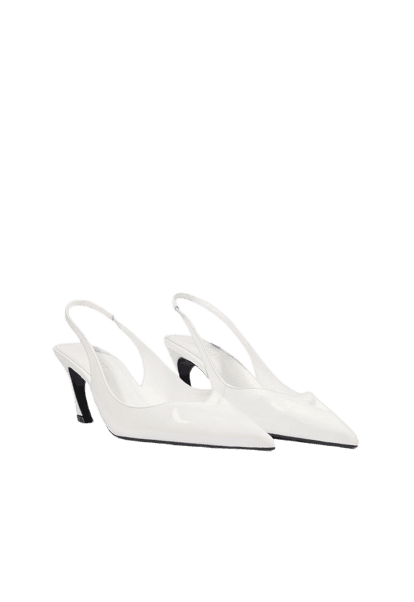 Scarpin Slingback Scarlet Couro Branco