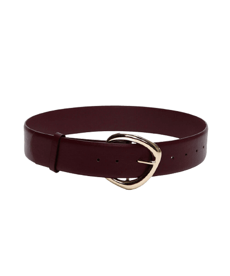 cinto feminino com fivela orgânica vinho