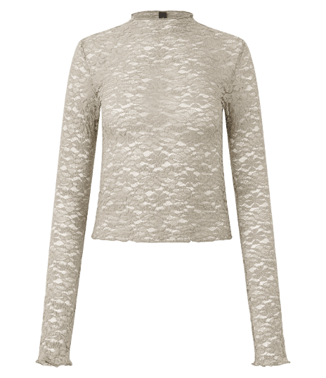 Blusa Manga Longa em Renda Texturizada
