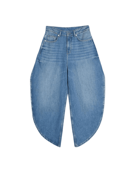 Jeans wide leg com abertura lateral