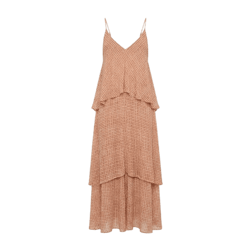 Vestido Longuete Camadas Geo Textura Col