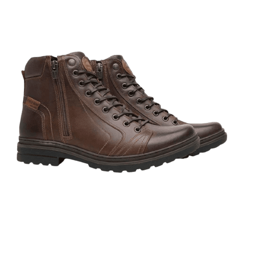 COTURNO FREEWAY MASCULINO EM COURO CASUAL ABSOLUTX 7105 CHOCOLATE