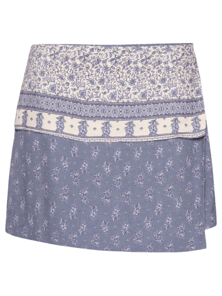 Short Saia Estampa Chilli C Azul Maria Filó