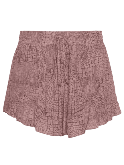 Short Feminino Asa Delta Croco Bege Animale
