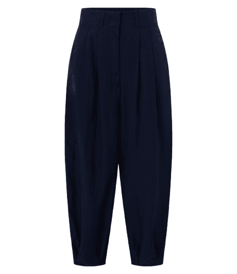 Calça Barrel em Poliamida com Cós Estruturado
