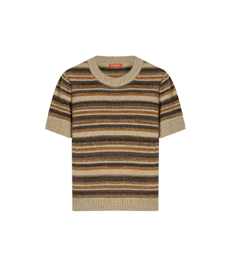 Tricot T-Shirt Alice Listrado Caramelo