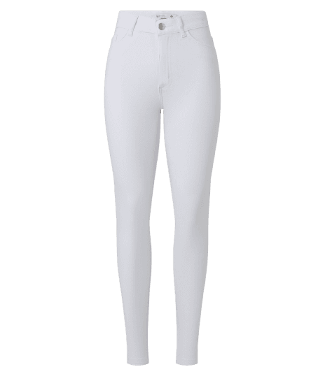 Calça Skinny em Sarja com Cintura Alta e Bolsos