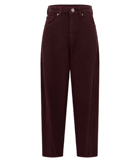 Calça Cenoura em Sarja com Cintura Alta
