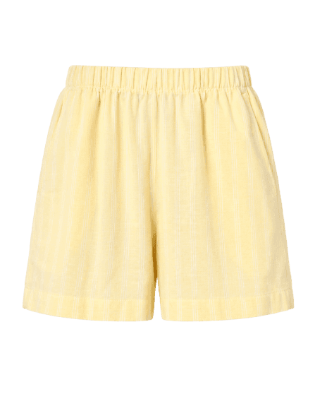 Short feminino básico com linho - Amarelo