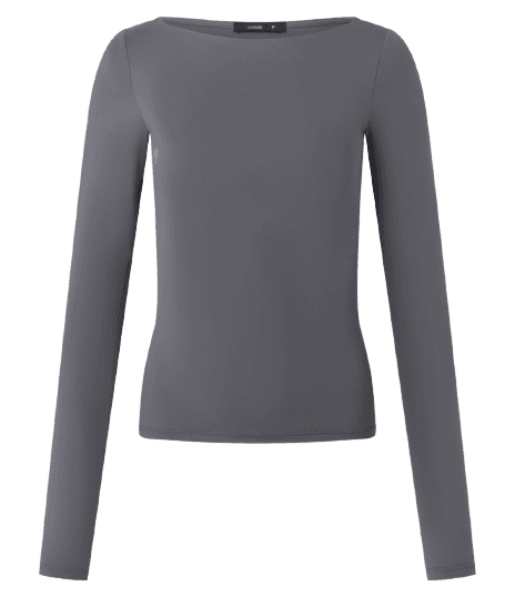 Blusa Regular em Poliamida com Decote Canoa