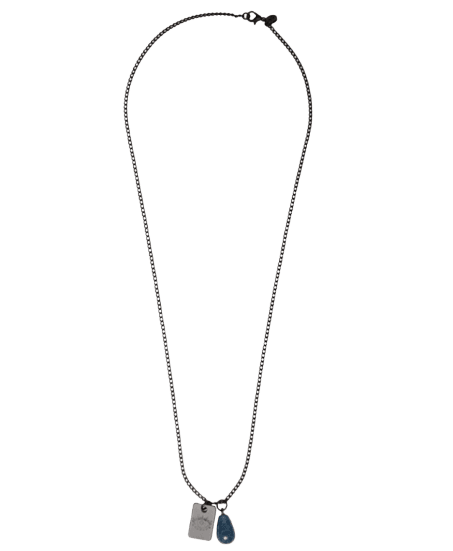 Colar Masculino Placa Olho Grego E Pedra Preto Sergio K