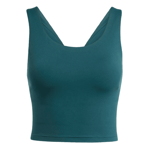 Tan adidas All Me Medium Suporte Top Esportivo