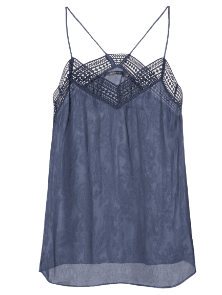 Regata Feminina Jacquard Cachemiere Azul Maria Filó