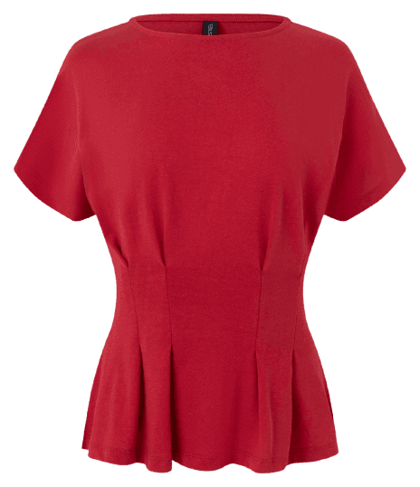 Blusa Peplum em Cotton com Pregas