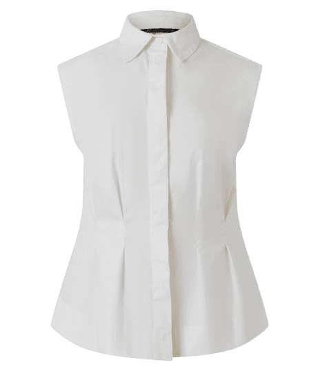 Camisa em Tricoline com Recortes Estruturadas