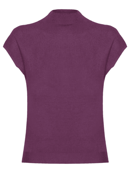 Blusa Feminina Manga Japonesa Em Tricot Roxo '2Essential
