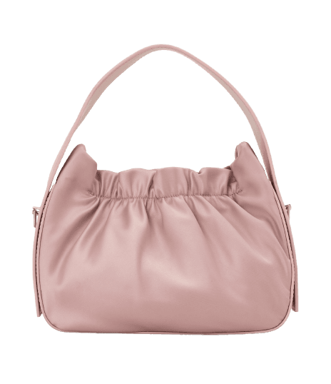 Bolsa Bucket em PU com Fechamento Ajustável e Alça Longa Rosa