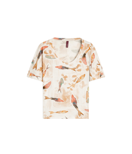 Blusa Lexi Estampa Pesce Lb Marrom