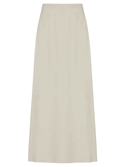 Saia Midi Evasê Bege Basiq