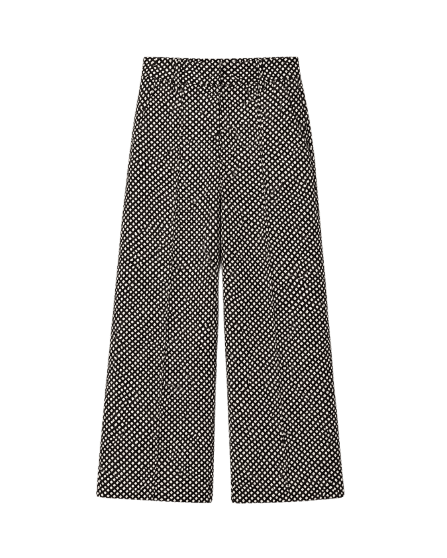 Calça De Algodão Reta Estampada