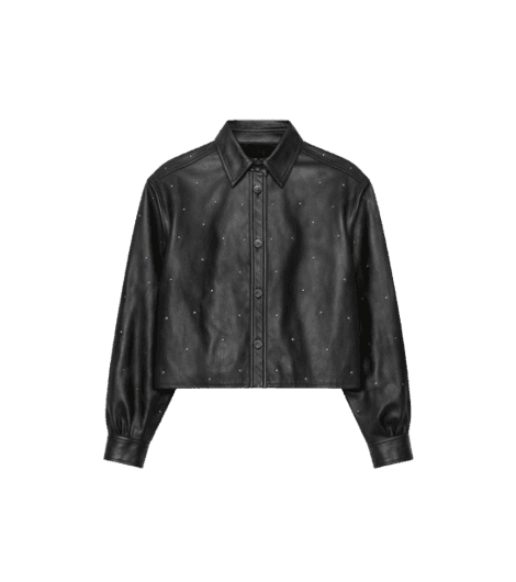 Camisa De Couro Mini Tachas