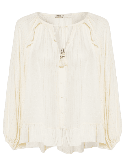 Blusa Feminina Poá Lurex Amarelo Dress To