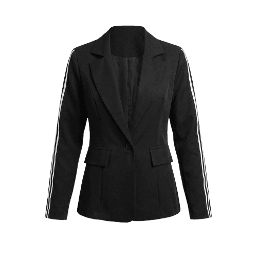 Blazer Alongado Feminino Faixa Girls Boss Planet Girls Preto