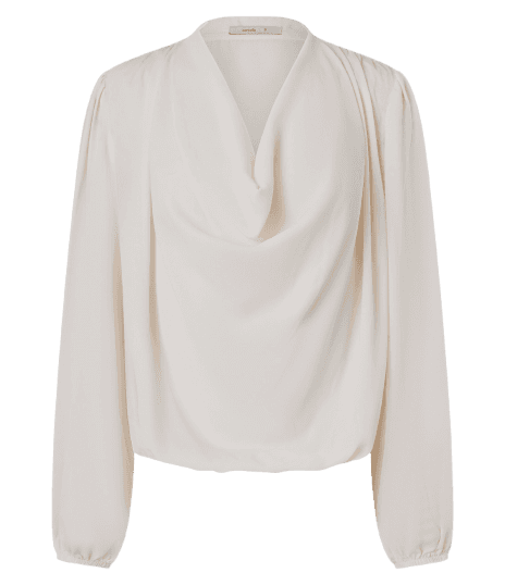 Blusa com Decote Degagê e Drapeado Elegante