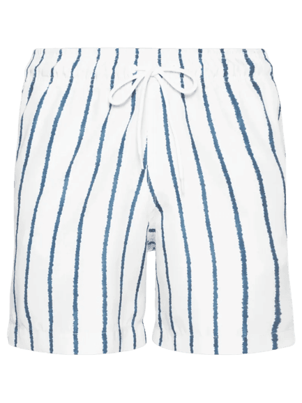 Short Masculino Beachwear Estampa Listras Branco '2 Essential