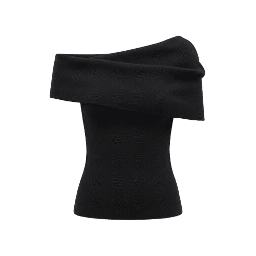 Blusa Feminina de Tricot Ombro a Ombro Preta