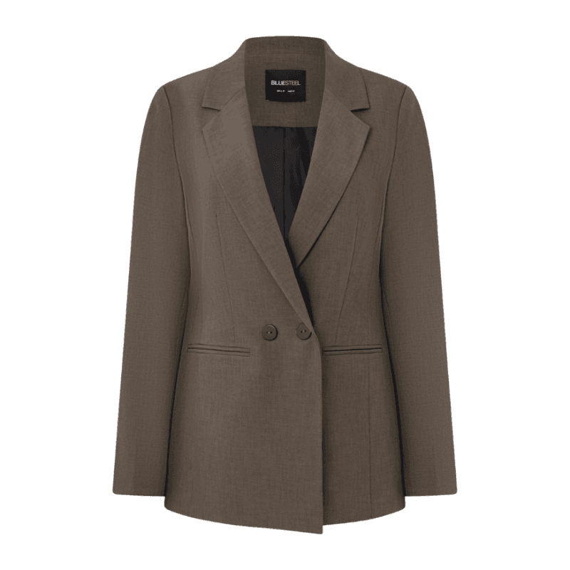 Blazer Alongado em Alfaiataria Marrom