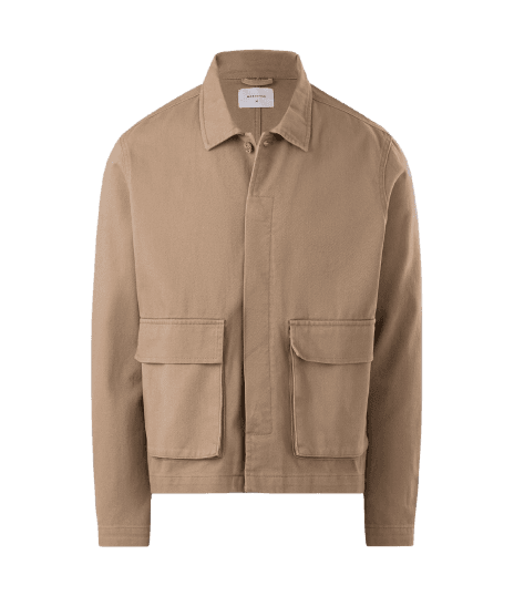 Camisa Overshirt em Sarja com Bolsos