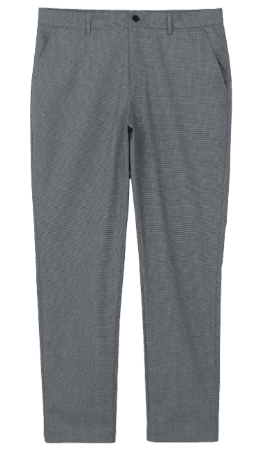 Calça Slim em Viscose Alfaiatada com Estampa Xadrez em Fio Tinto Cinza