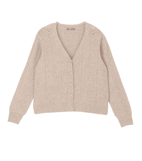 Cardigan Curto e Amplo em Tricô Curve & Plus Size Bege