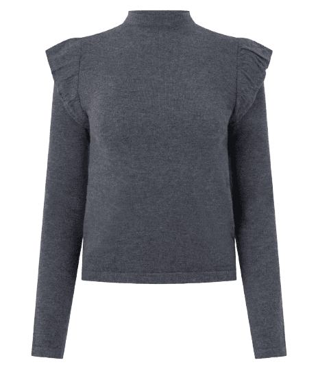Blusa Regular em Tricô com Detalhe nos Ombros