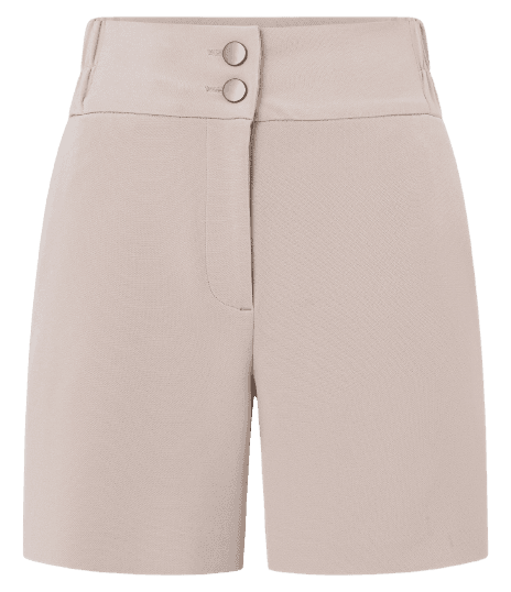 Short Alfaiatado com Cós Elástico e Abotoamento Duplo