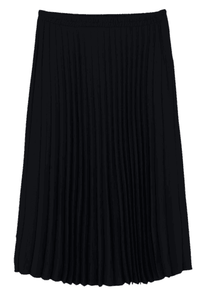 Saia Midi Plissada Com Cós Elástico Curve & Plus Size Preto