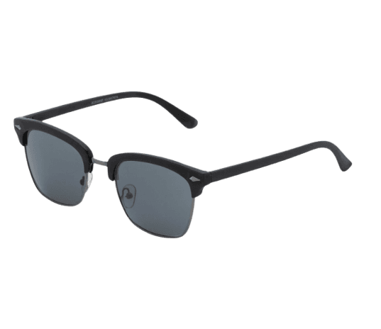 Óculos de Sol Quadrado em Policarbonato Emborrachado Preto