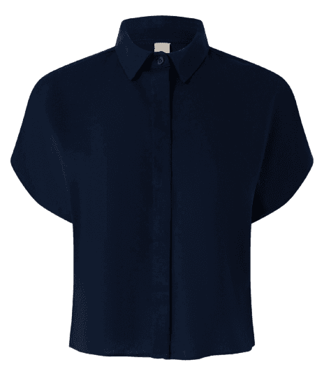 Blusa em Viscolinho com Colarinho na Gola e Sem Cava
