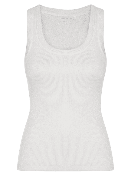 Regata Feminina em Tricot com Lurex Branco Market 33