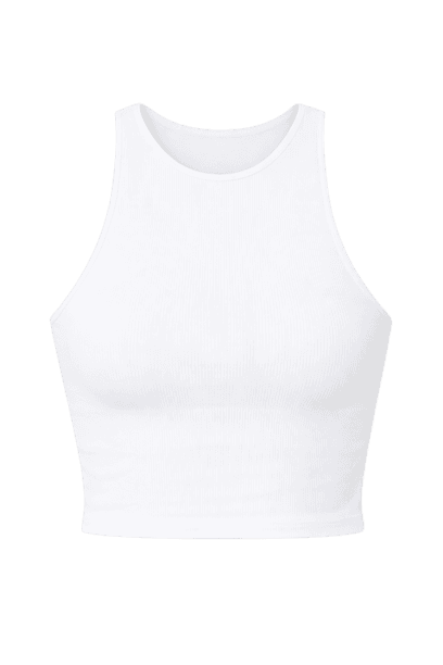 REGATA SEM COSTURA CANELADA BRANCO