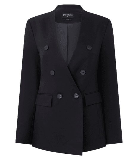 Blazer Transpassado de Alfaiataria com Bolsos Lapela