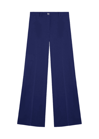 Calça Crepe Way Pocket Wideleg Dark Navy